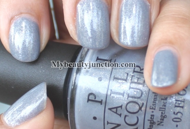 Manicure: O.P.I. Polka.com glitter nail polish swatched over I Don't Give A Rotterdam