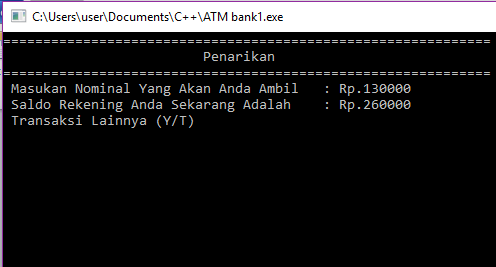 Contoh Program C++ ATM Bank