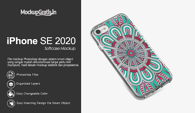 Mockup Softcase iPhone SE 2020 Gratis