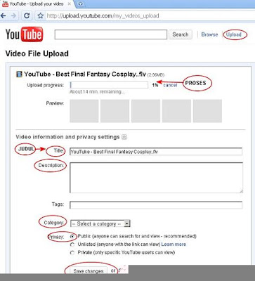 langkah-langkah cara upload video ke youtube pakai gambar