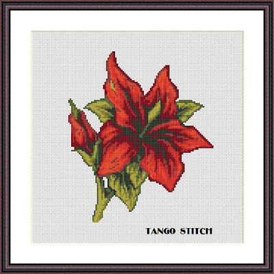 Lily cross stitch pattern - Tango Stitch