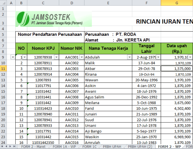 Contoh Formulir Bpjs  Service Laptop