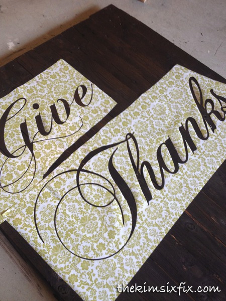 Stenciling pallet art