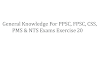 General Knowledge For PPSC, FPSC, CSS, PMS & NTS Exams Exercise 20