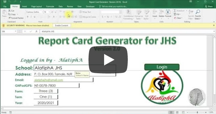 Report Card Generator for Basic Schools