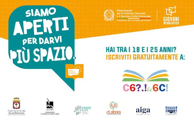 “C6?.! Le 6 C – Giovani in Biblioteca”, il 16 maggio “Prima dov'ero. Il tempo del volontariato”