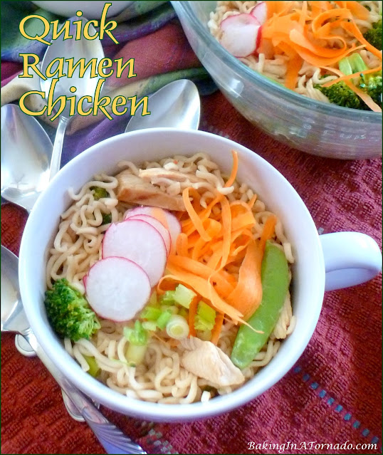 Quick Ramen Chicken, dinner in 20 minutes | recipe developed by Karen of www.BakingInATornado.com | #recipe #dinner