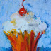 Whipped Cream Cupcake, Contemporary Still Life Paintings by Arizona Artist AmyWhitehouse