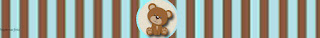 Bear with Stripes in Brown and Light Blue Free Printable  Labels.