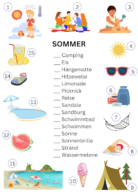 Summer : A Matching Exercise for German Learners
