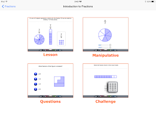 Fractions App choose exercice