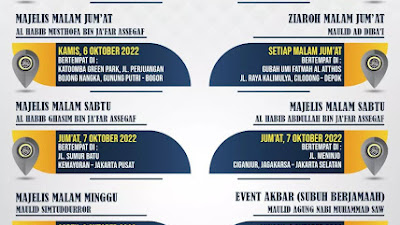 Jadwal Majlis Nurul Musthofa 02-09 Oktober 2022