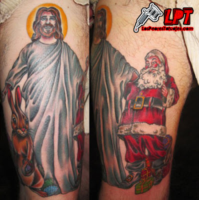 Tatuajes de Humor : Jesús, Papá Noél y el Conejo de Pascuas