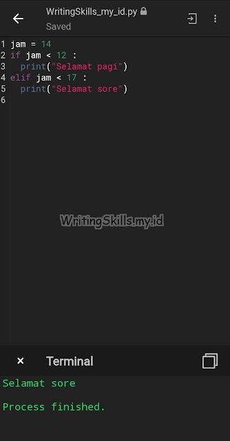 Contoh Penggunaan Statement Elif di Python