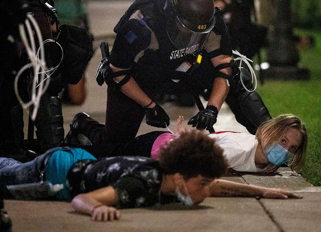 Police arrested 66 protesters in St. Paul, Minnesota, on Monday night