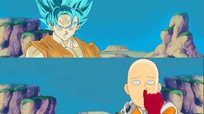 Saitama vs Son Goku Super Saiyan Blue