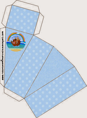 Noah's Ark in Light Blue Free Printable Boxes.