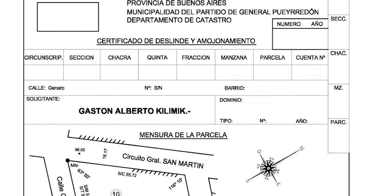 Espacio Agrimensura: Certificado de deslinde y amojonamiento