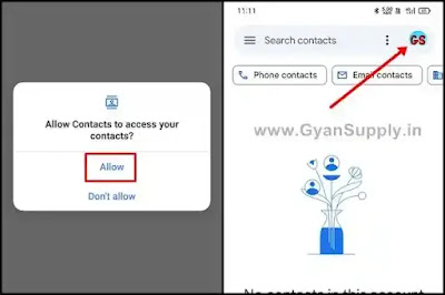 google contact allow permission and click profile