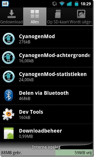 CyanogenMod geïnstalleerd!