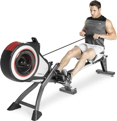 Marcy Foldable Turbine Rowing Machine Rower with 8 Resistance Setting and Transport Wheels NS-6050RE