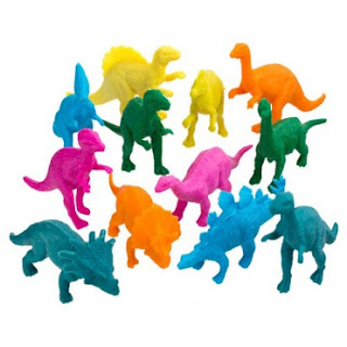 Small plastic dinosaurs