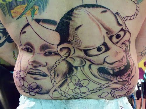 hannya mask tattoo. The Hannya masks are