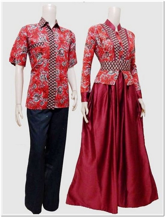 15 Koleksi Gamis Batik  Dengan Kombinasi Blazer Terbaru 2021