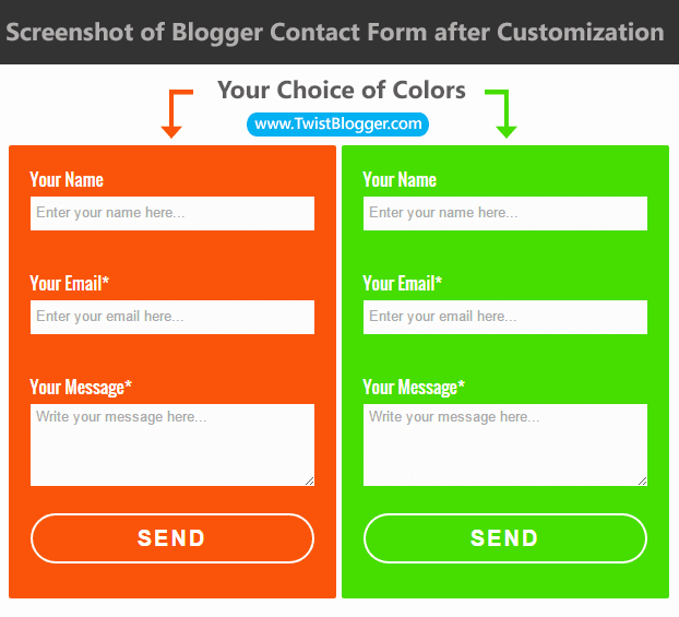 Blogger Contact For On Page Demo