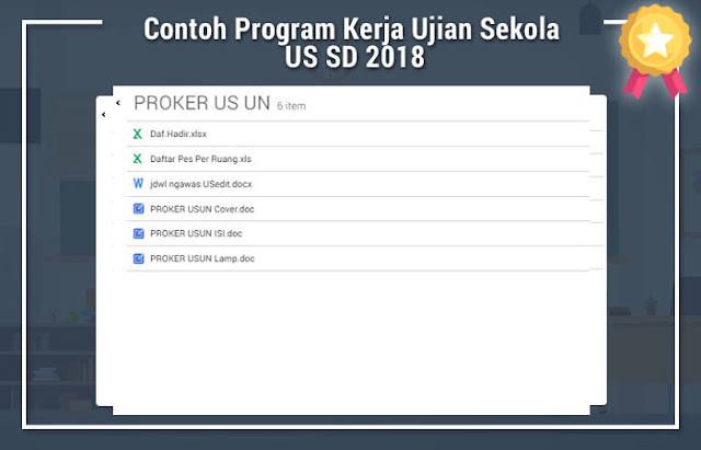 Contoh Program Kerja Ujian Sekolah US SD 2018