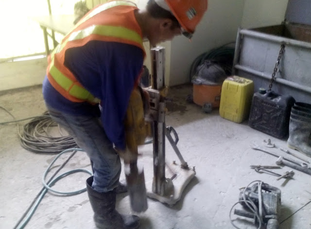 Set up the coring machine