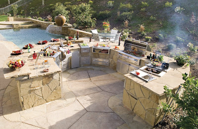 kitchen layouts: Outdoor Kitchen Enjoy Entertaining Friends Family