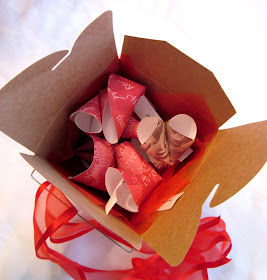 Valentine's Day fortune cookies, Valentine's Day gift, paper fortune cookies