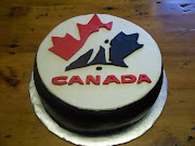 A Team Canada Hockey Cake to share at the party. And cookies to take home .