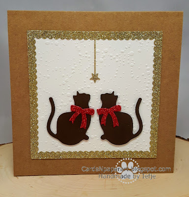 Handmade Christmas card with Xcut mixed cats die cuts