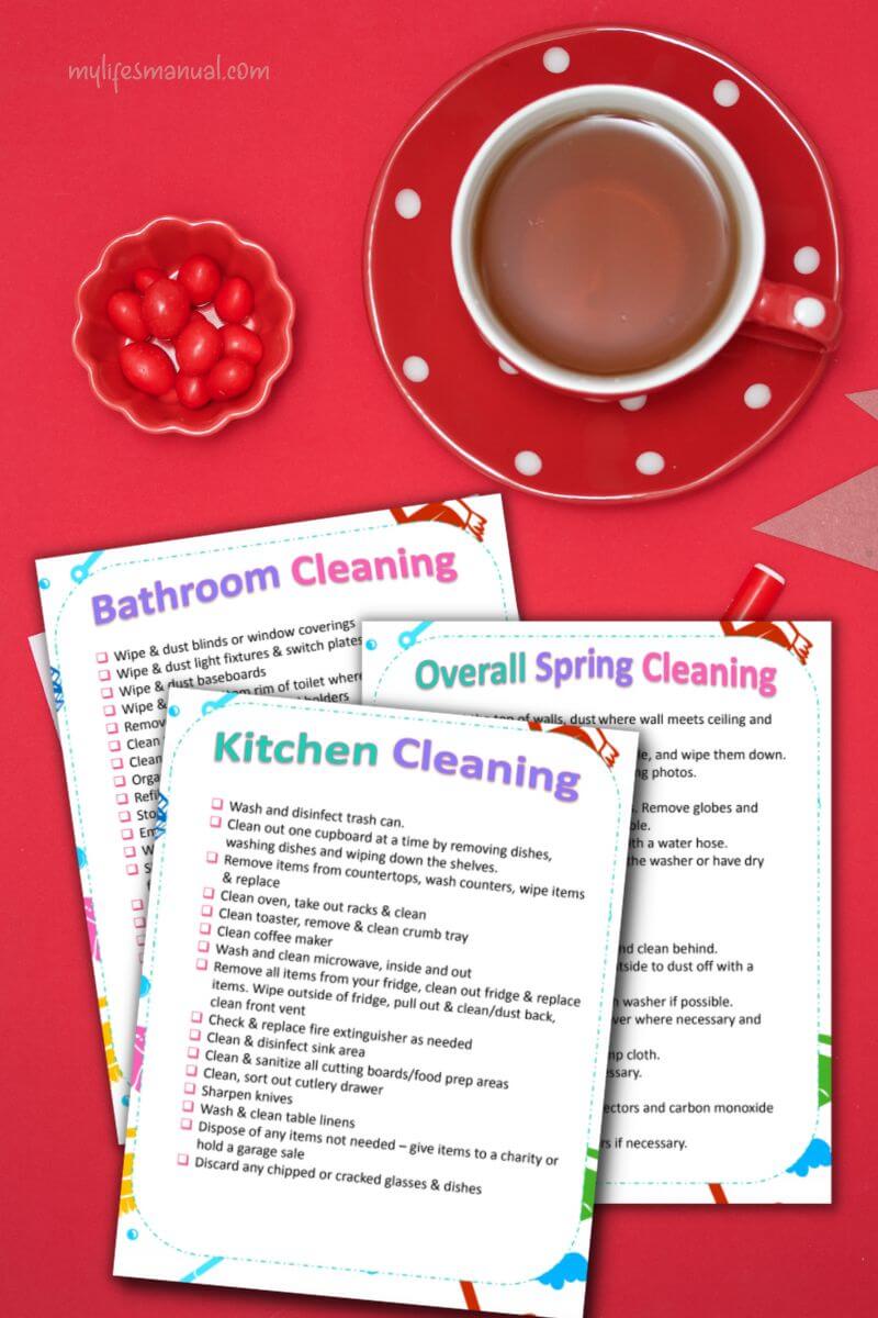 Home spring cleaning planner