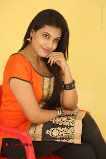 Telugu Actress Chandana Stills in Salwar Kameez at Karam Dosa Movie Press Meet  0074.JPG