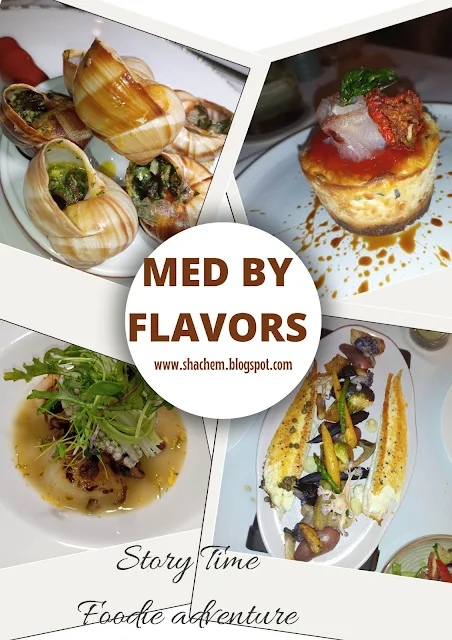 " Med by Flavors in Courtyard by Marriott Paramaribo food dishes. ( Escargot, Queen scallops,Whole sole and Parmesan cheesecake)