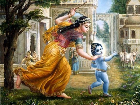 Lord Shri Krishna with His Mother Yashodha