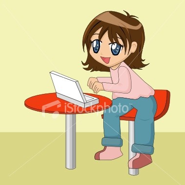 cartoon girl reading book. cartoon girl yelling