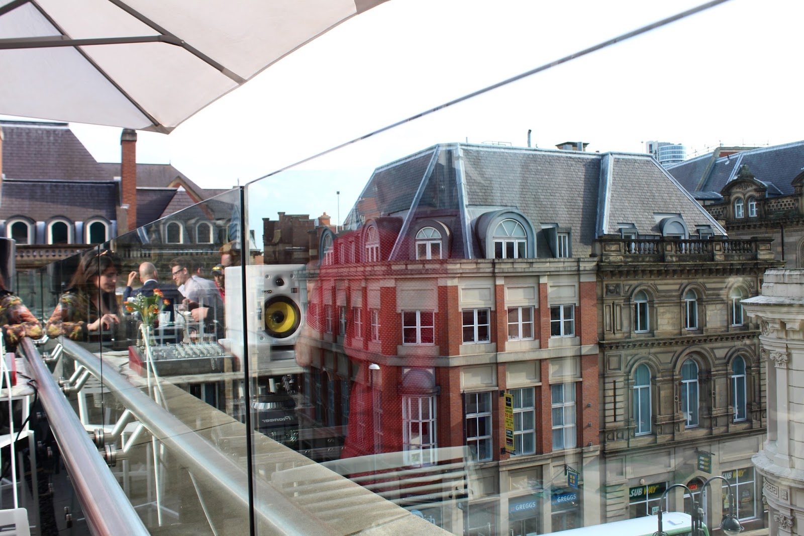 The Alchemist Trinity Leeds cocktail terrace view over Leeds