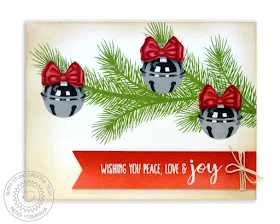 Sunny Studio Stamps: Holiday Style Jingle Bell Card by Mendi Yoshikawa