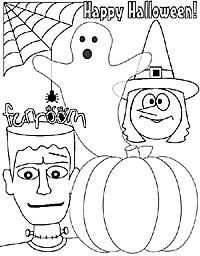 coloring pages for happy halloween