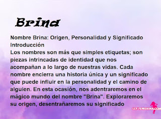 significado del nombre Brina