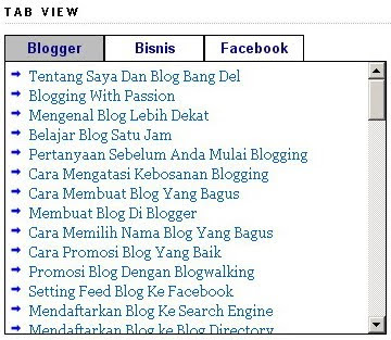 Cara Membuat Tab View di Blog