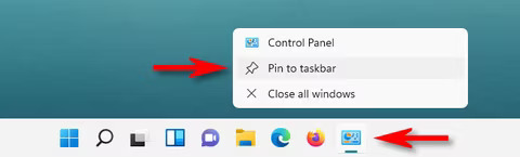 Add Control Panel to the Taskbar