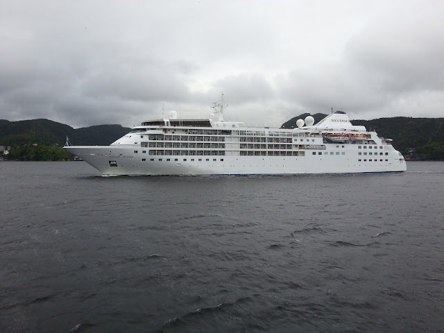 Luxury cruise ship Silver Wind in Bergen, Norway; Silversea; Fjord cruise