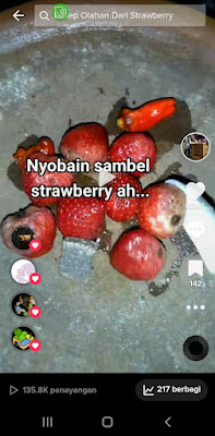 Video sambal strawberry yang memiliki engagement tinggi