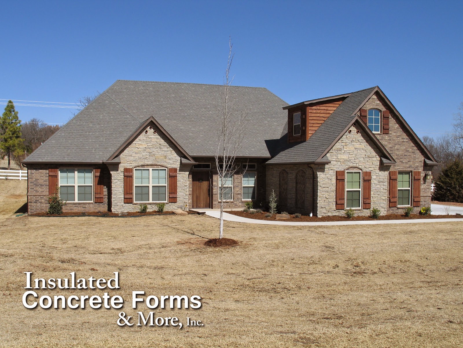 Tornado Resistant Homes built from ICF in Oklahoma can look just like any stick built home but will be much more durable.