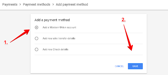 Mengatur metode pembayaran AdSense lewat Western Union Cara Mengatur Pembayaran Google AdSense Melalui Western Union